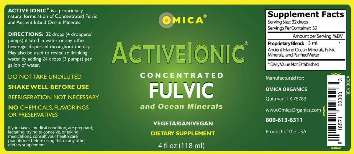 Active Ionic Fulvic Minerals - 70+ Trace Minerals (4 oz)