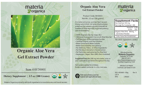 Organic Aloe Vera Extract Gel Powder - Multi-Purpose (100g)