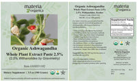 Ashwagandha Whole Plant Extract Paste, 2.5% Withanolides, Organic Item #ASH31102 (3.5 oz / 100 grams)