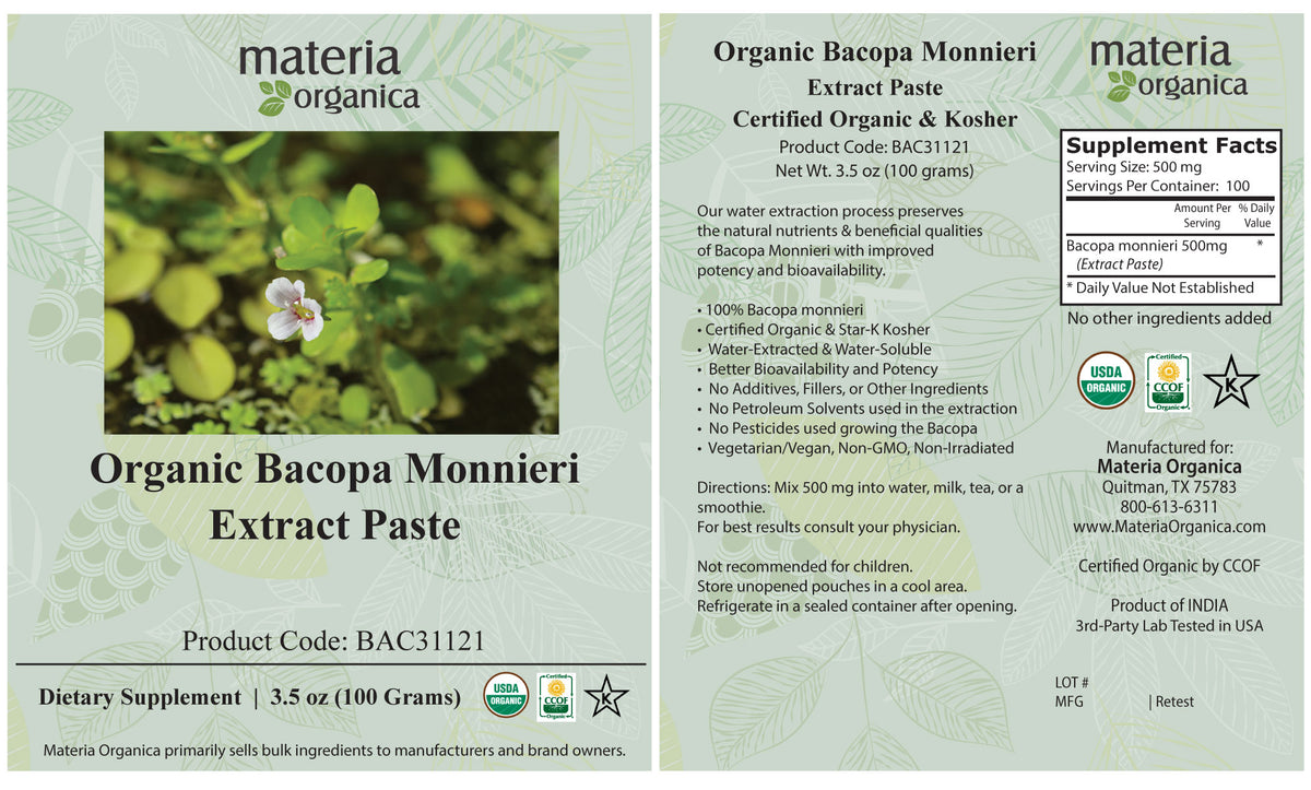 Organic Bacopa Monnieri Extract Paste (100g)