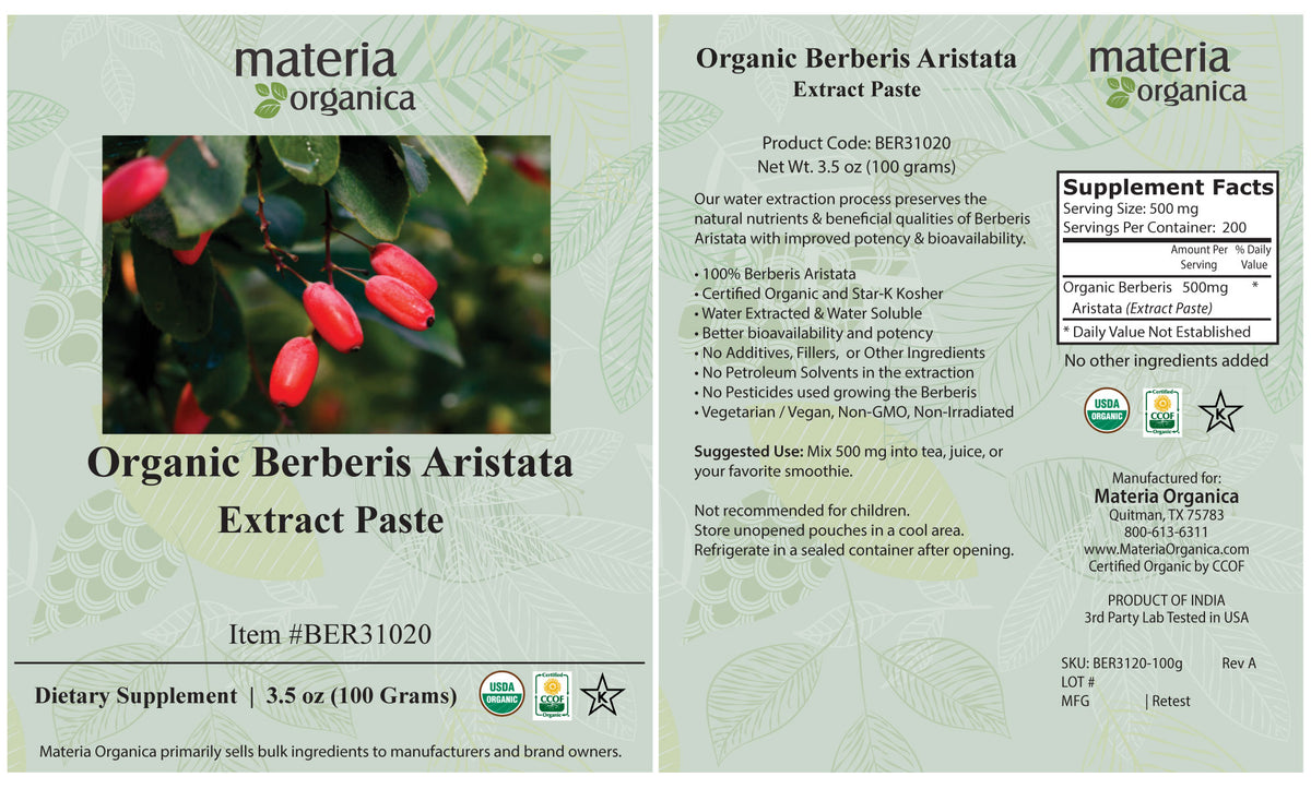 Organic Berberis Aristata Extract Paste (100g)
