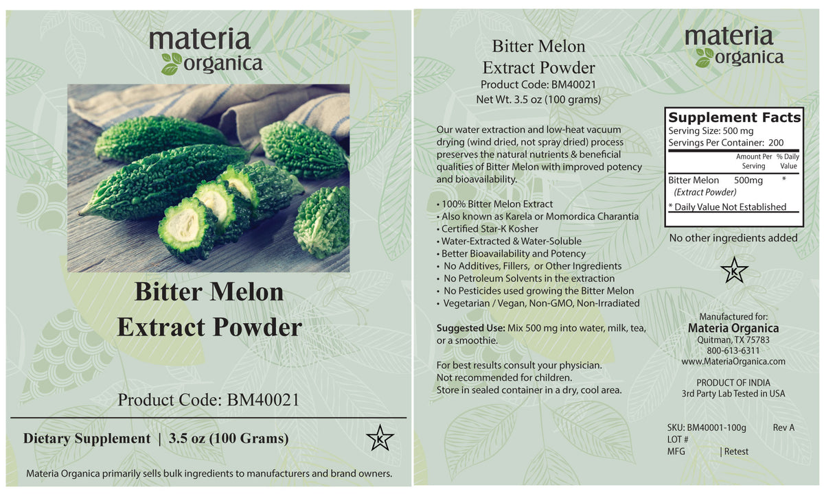 Bitter Melon Extract Powder, Item #BM40021 (3.5 oz / 100 grams)