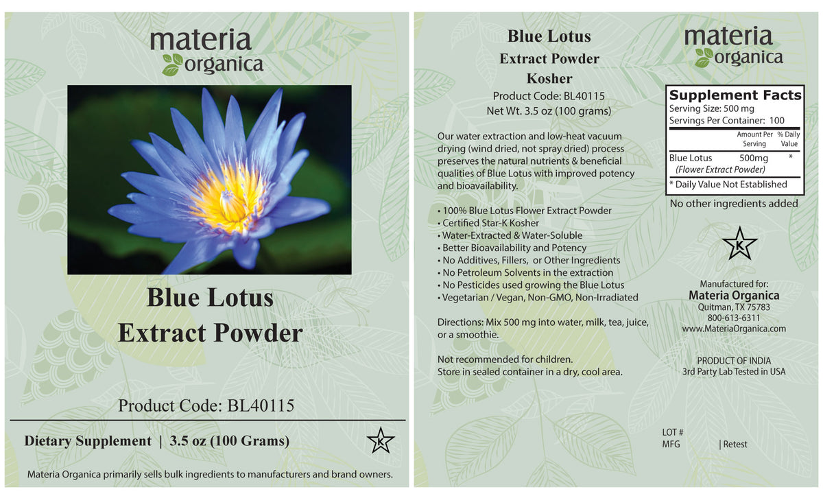 Blue Lotus Extract Powder - BL40115 - (3.5 oz / 100 g)