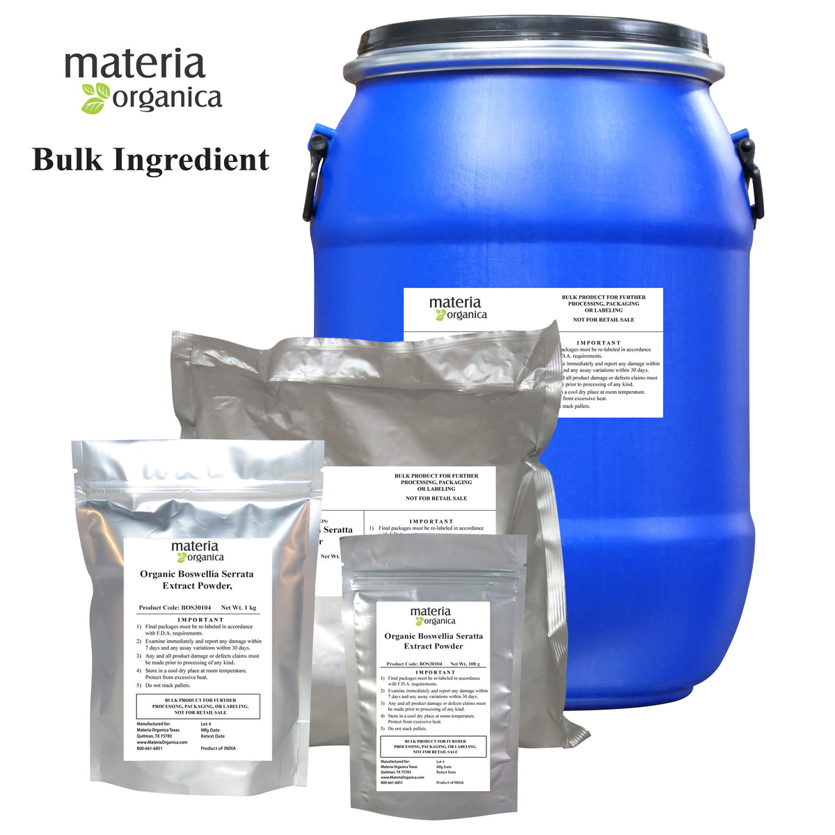 Organic Boswellia Serrata Extract Powder - 65% Boswellic Acid (2.2 lb / 1 kg) Bulk