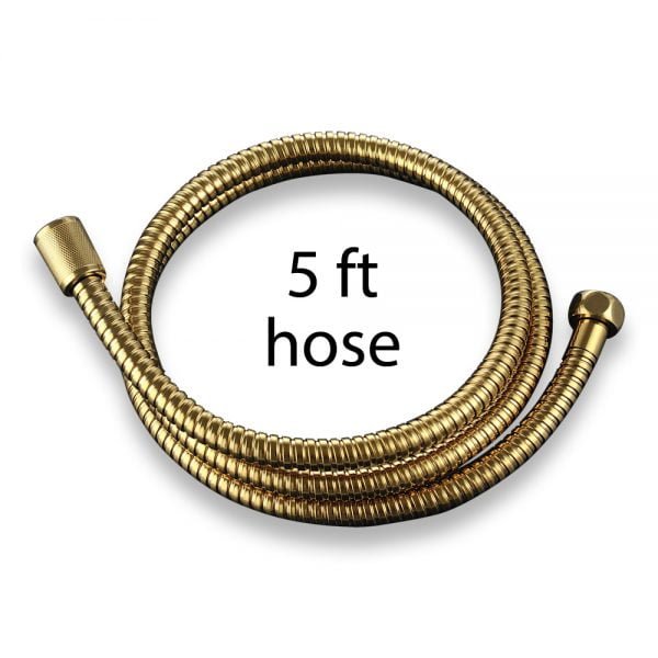 Shower Hose, PVC-Free Silicon Innerlining (Natural Brass 5 ft)