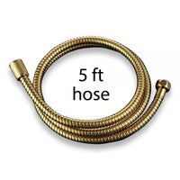 Shower Hose, PVC-Free Silicon Innerlining (Natural Brass 5 ft)
