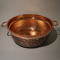 Hand-Hammered Copper Mosaic Foot bath Bowl