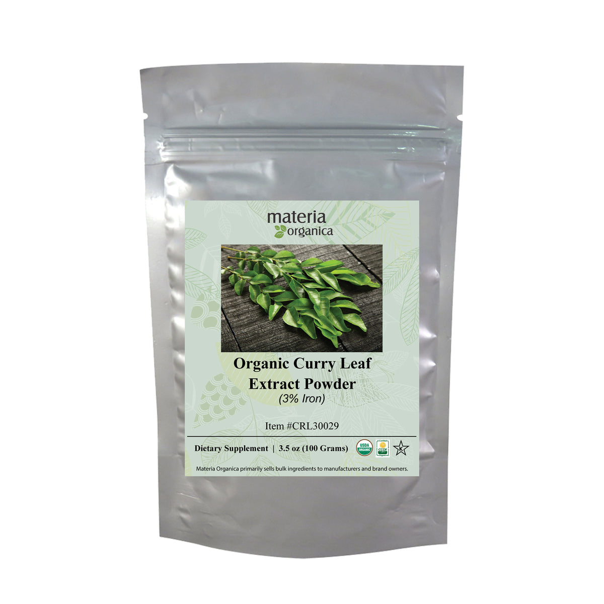 Organic Curry Leaf Extract Powder - 3% Natural Iron (100g)