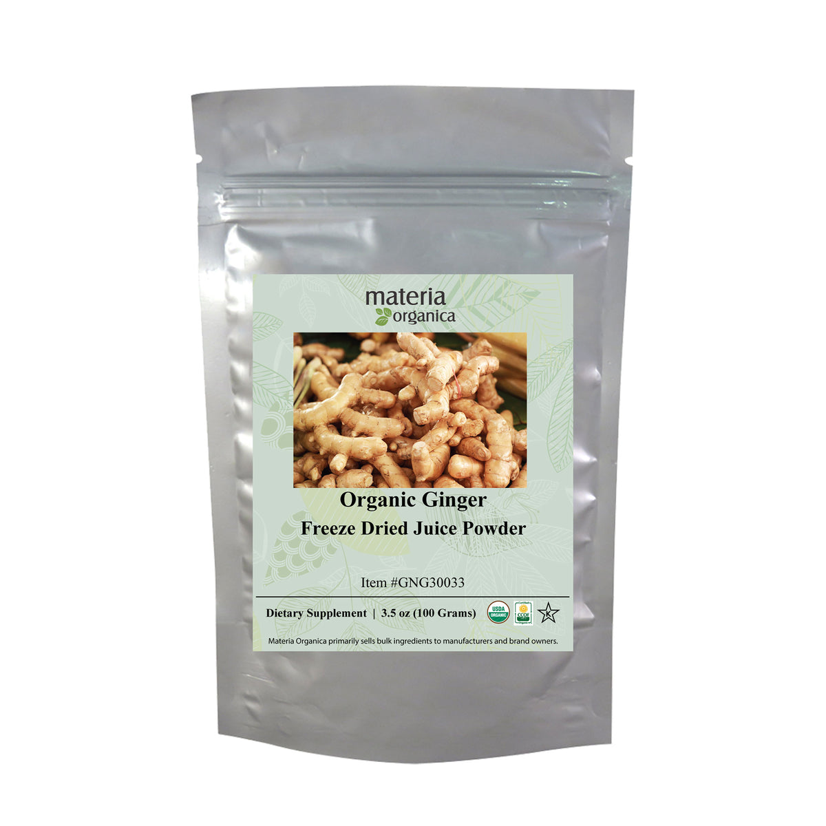 Ginger Juice Freeze Dried Powder, Organic Item # GNG30033 (3.5 oz / 100 g)