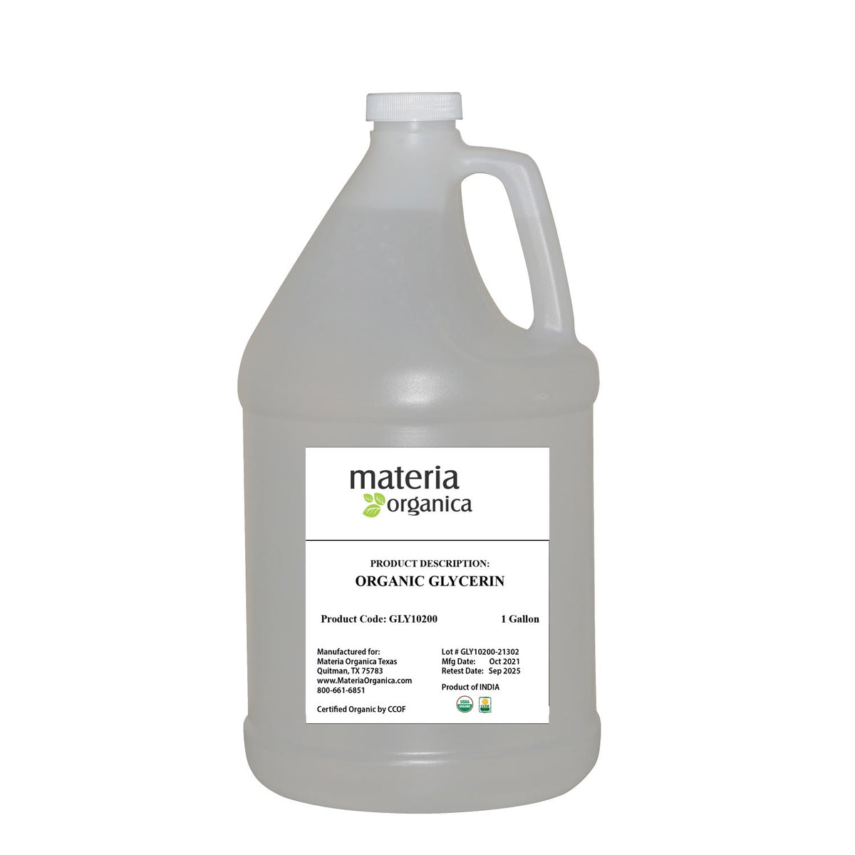 Flaxseed Glycerin, Organic (1 gallon / 3.78 liters) bulk