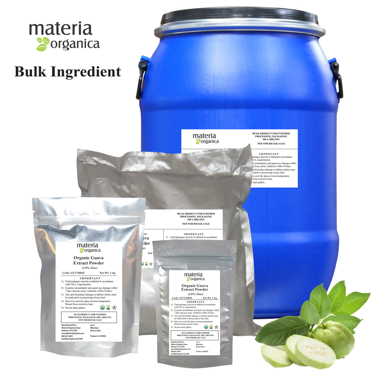 Guava Extract Powder, 1.8% Zinc, Organic – GUV30043 – (2.2 lb / 1 kg) bulk