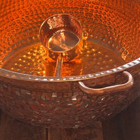 Hand-Hammered Copper Mosaic Foot bath Bowl with Lip and Free Copper Ladle**