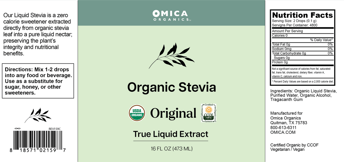 Organic Liquid Stevia - Original (16 fl oz) Bulk Size