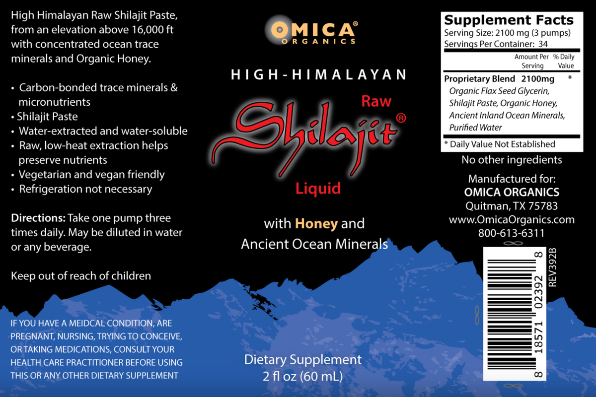 High Himalayan Shilajit Liquid with Raw Honey & Ocean Minerals (2 fl oz)