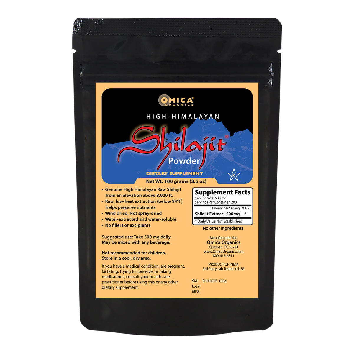 High Himalayan Shilajit Powder, Kosher (3.5 oz / 100 g)