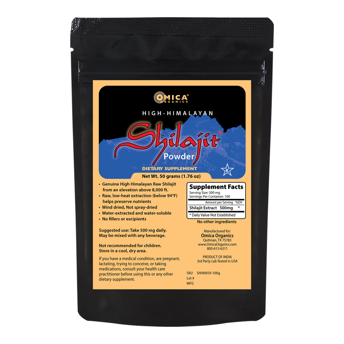 High Himalayan Shilajit Powder, Kosher (1.76 oz / 50 g)