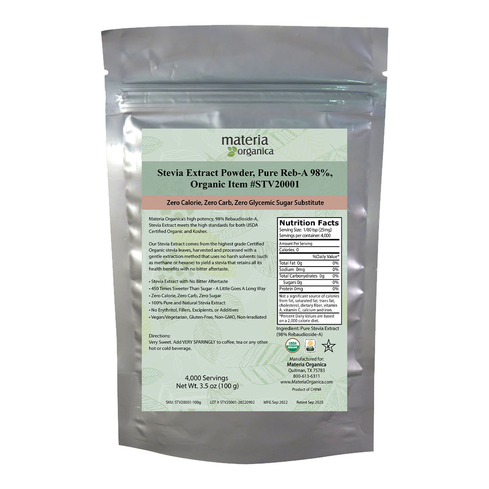 Organic Stevia Extract Powder 98% Reb-A - Premium Sweetener (50g)