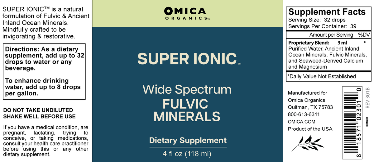 SuperIonic Fulvic Minerals - 70+ Trace Minerals + Calcium & Magnesium (4 oz)