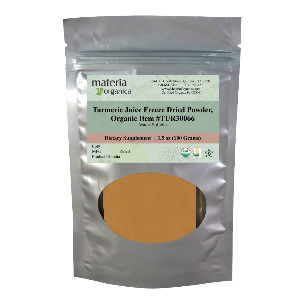 Turmeric Juice Freeze Dried Powder, Organic Item # TUR30066 (3.5 oz / 100 g)